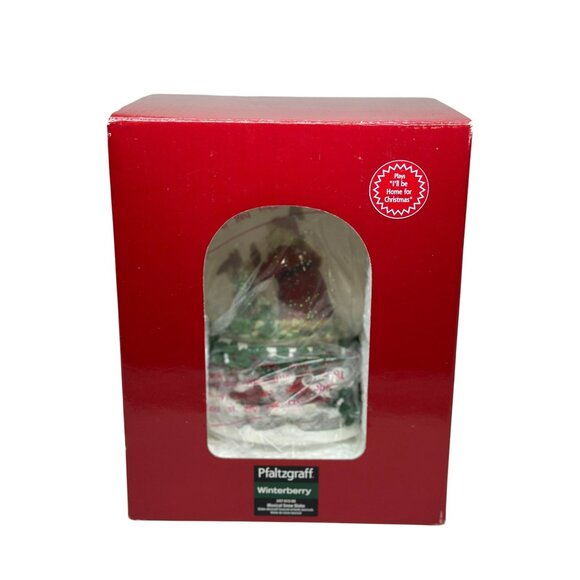 NEW Pfaltzgraff Winterberry Musical Snow Globe Plays, I'll Be Home for Christmas - Picture 1 of 5